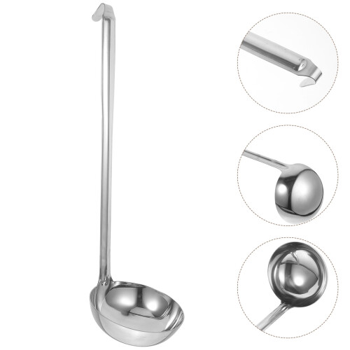 Serveringsøse i rustfritt stål med langt håndtak, 13 cm
