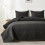King Quilt Bedding Set Black Modern Coin Pattern 3-Pc 1