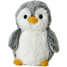 Pinguino con pompon giocoso Mini peluche - Compagno vivace per calde coccole - Perfetto per adulti, bambini e compleanni - Grigio 15 cm