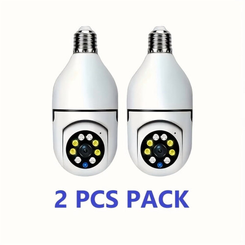 2 έξυπνες κάμερες WiFi με λαμπτήρα, 3MP1080P, PTZ 360, ειδοποίηση κίνησης, έγχρωμη
