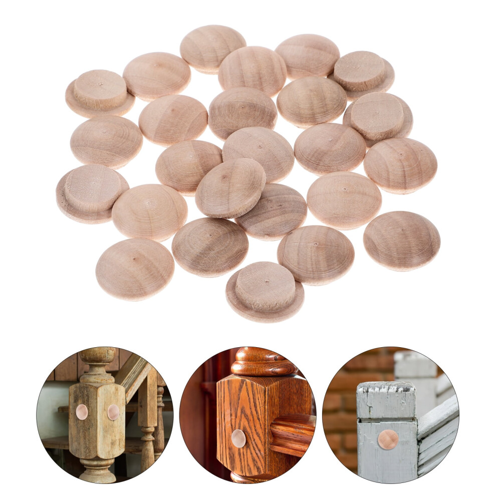 Wooden Plugs Screw Hole Plugs Button Wood Plug Replacement For Furniture Stair Decoration Repair Craft Woodworking 20* 15Mm 25Pcs 9448990452361