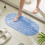 Tapis de douche bleu clair 33 x 66 cm, antidérapant avec ventouses 1