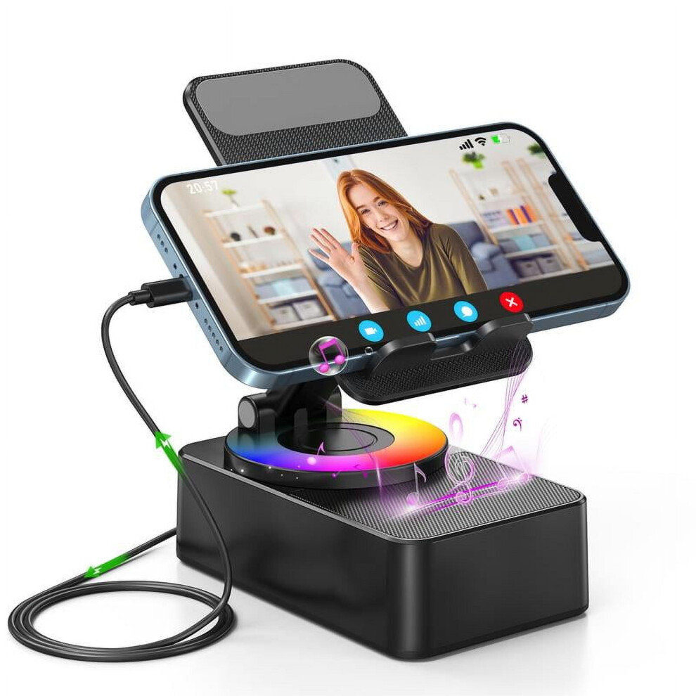 Imoli Wireless Bluetooth Speaker With Emergency Charging, 5-In-1 Phone Holder Power Bank & Ambient Â Compatible With Iphone & Android Light 9353595656598