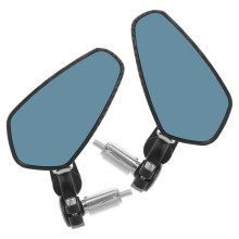 OUNONA black aluminum motorcycle rearview mirror pair