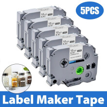 Label Tape White Laminated TZe-231 5 pcs 12mm
