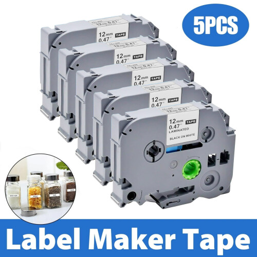 Label Tape White Laminated TZe-231 5 pcs 12mm