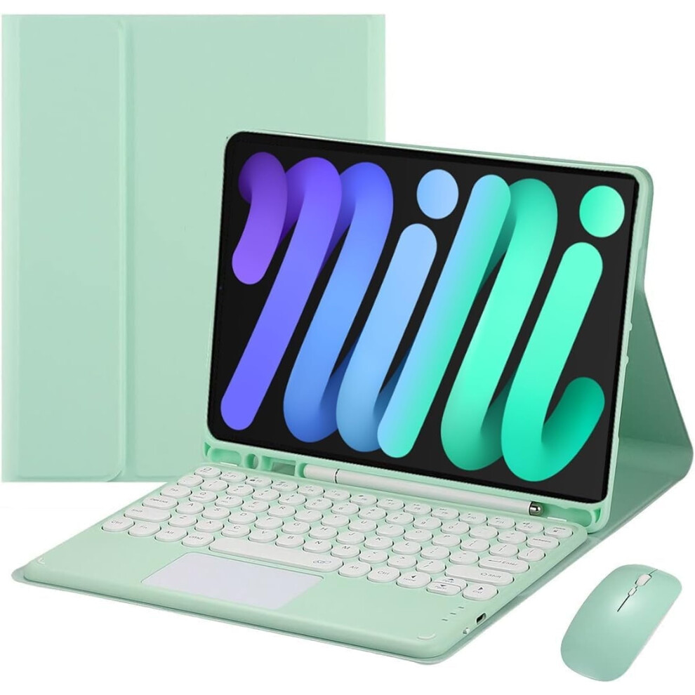 Touch Keyboard Case For Ipad Mini 7 (A17 Pro) 2024 & Ipad Mini 6, Bluetooth, Magnetic Detach, Includes Mouse 9329345097126