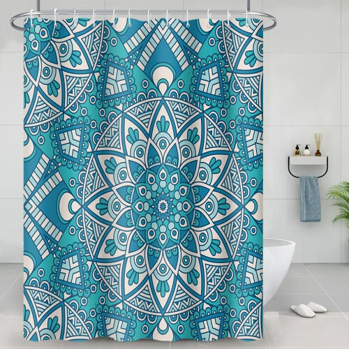Boho Mandala Shower Curtain 72x72 in Polyester