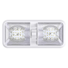 1 Pcs LED RV Lights 12V 48 LED Interior Double Dome Ceiling Light For RV Boat For Camper Trailer White Caravan Accessories,Easy to Install