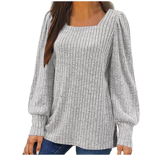 Lenago Damenpullover in Übergröße, modisch, langärmelig, locker, einfarbig, Bluse, Pullover