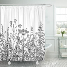 Floral Botanical Shower Curtain 72 x 72 in, Polyester