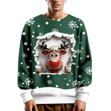 Pulls de Noël moches pour hommes, sweat-shirts imprimés à col rond et manches longues en maille pour un confort hivernal optimal