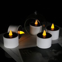 Candela luminosa a LED solare bianca, confezione da 4