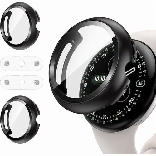 [2 τεμάχια] Pixel Watch με θήκη 45 χιλ. (2025) – Φόρτιση με τη θήκη στη θέση της, Ενσωματωμένη