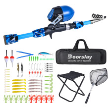 Telescopic Spinning Rod & Collapsible Stool Net Combo with Reel – Compatible with Kids