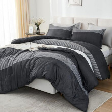 Comforter Set Twin XL Black White Grey 2-Piece