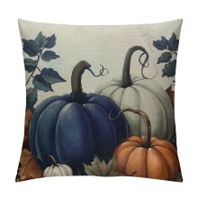 Clúdach Pillow Pumpkin Gorm an Fhómhair 24x24 orlach – Maisiúcháin Feirme an Fhómhair, Comhoiriúnach le Buíochas & Oíche Shamhna