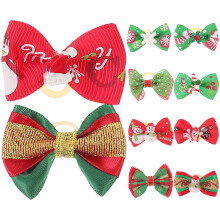 Lazos para el pelo de perro, tocado, accesorio navideño para mascotas, 10 unidades