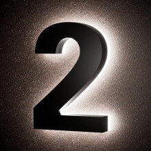 6" Backlit Stainless Steel House Numbers, LED Illuminated, Waterproof, Compatible with Outdoor Use