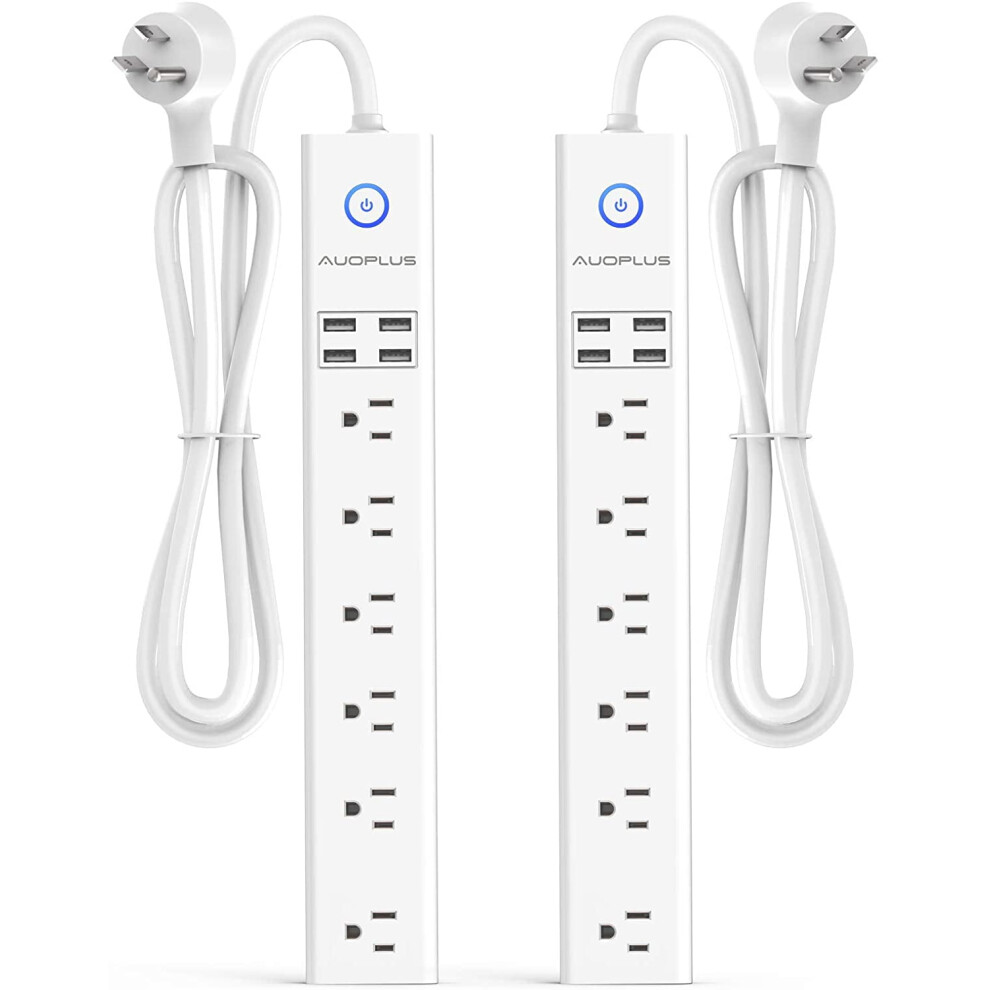 2-Pack Power Strip Surge Protector W/ 6 Outlets, 4 Usb Ports, 2100J, 10A, 6Ft Cord, Wall Mount Â Compatible With Home & Office 9085618827165
