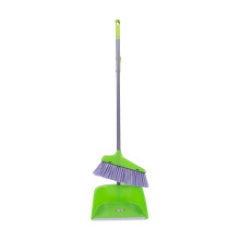Broom & Dustpan Set with 29" Handle, Upright Comb for Pets Hair, Home/Kitchen Cleaning – Green