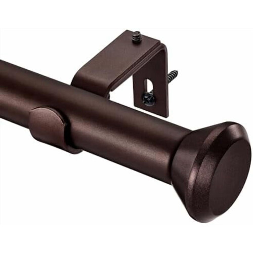 Varão de cortina de bronze resistente, ajustável de 28 a 48 polegadas (71 a 122 cm).