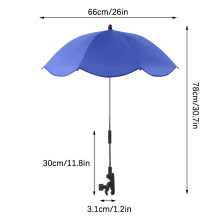 Chair Umbrella with Clamp – Universal Adjustable UV Protection Sunshade for Patio, Beach Chair, Stroller, Sport Chair; Compatible with most chairs