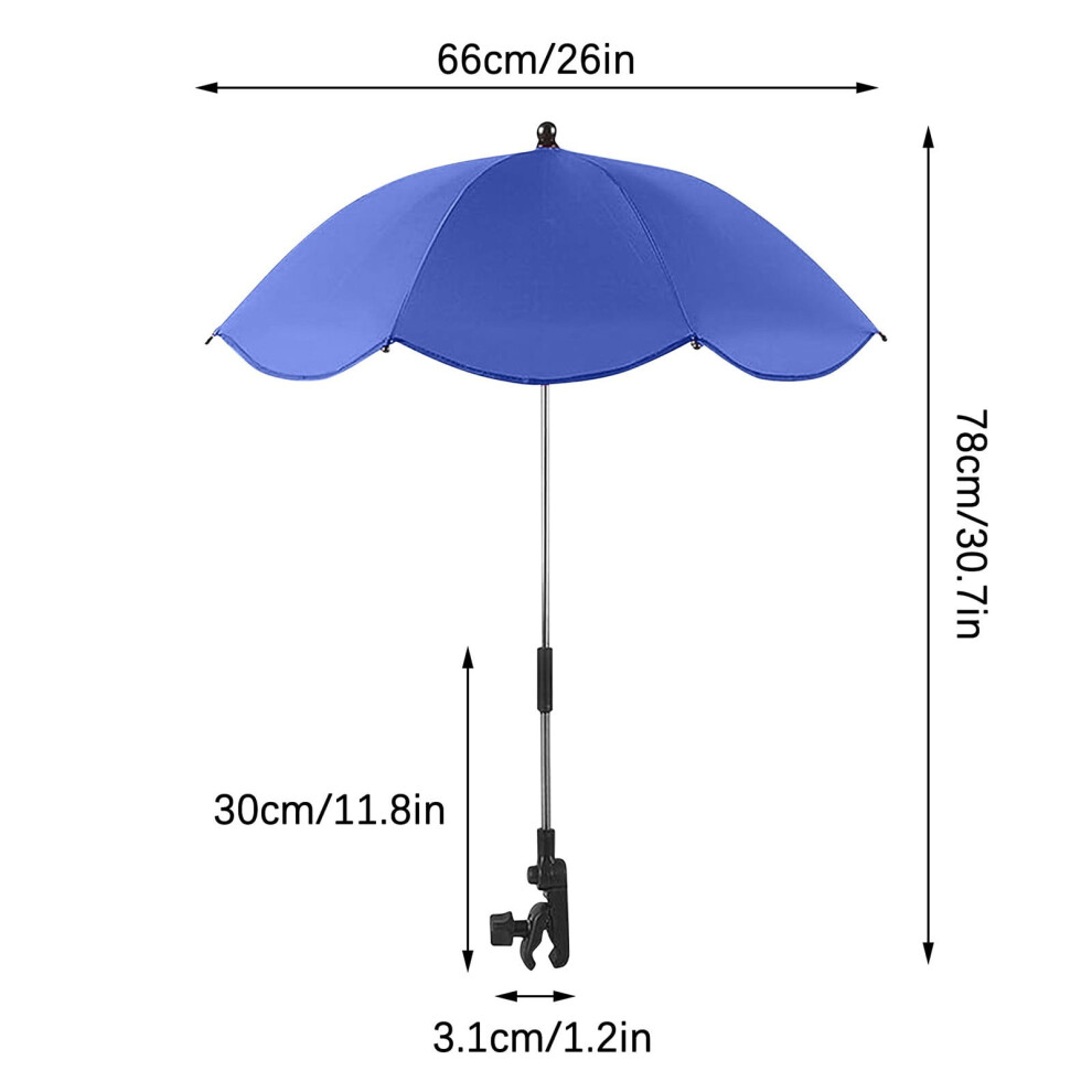 Chair Umbrella with Clamp – Universal Adjustable UV Protection Sunshade for Patio, Beach Chair, Stroller, Sport Chair; Compatible with most chairs