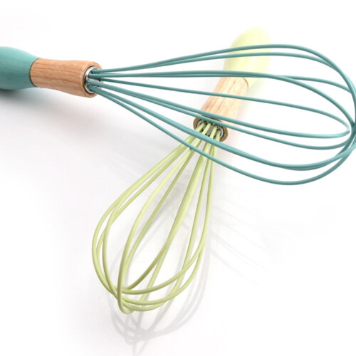 Dishwasher Safe Silicone Whisk Assorted Color for Baking 2Pcs 12-Inch