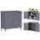 Outsunny Outsunny Garden Storage Cabinet Potting Bench Table with Galvanized Top, Grey 2