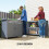 Outsunny Outsunny Garden Storage Cabinet Potting Bench Table with Galvanized Top, Grey 4