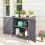 Outsunny Outsunny Garden Storage Cabinet Potting Bench Table with Galvanized Top, Grey 7