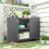 Outsunny Outsunny Garden Storage Cabinet Potting Bench Table with Galvanized Top, Grey 9