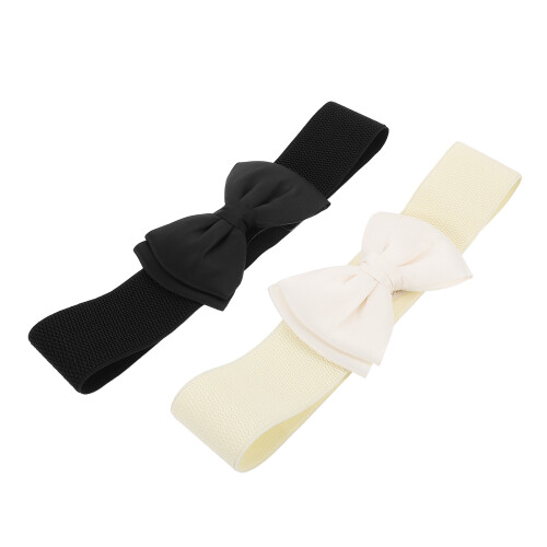 8St Elastische Taille Riem Met Chiffon Strikje Riem Vrouwen 2
