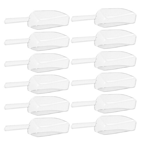 24Pcs Plastic Ice Cube Scoop - Clear Spoon for Candy, Flour and Grains 1