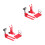 2Ensembles Mini Outils Construction Élévateur Plastique Rouge Décor 5