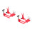 2Ensembles Mini Outils Construction Élévateur Plastique Rouge Décor 6