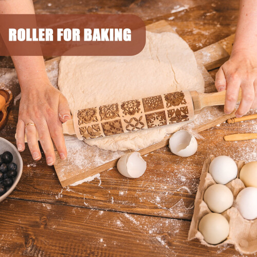 FRCOLOR Backroller aus Holz, kleine Teigroller, Khaki 2