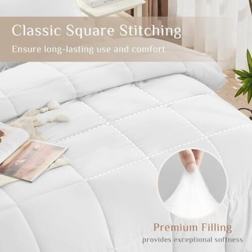 Queensize dekbedset, 7-delig, geborstelde stof 1