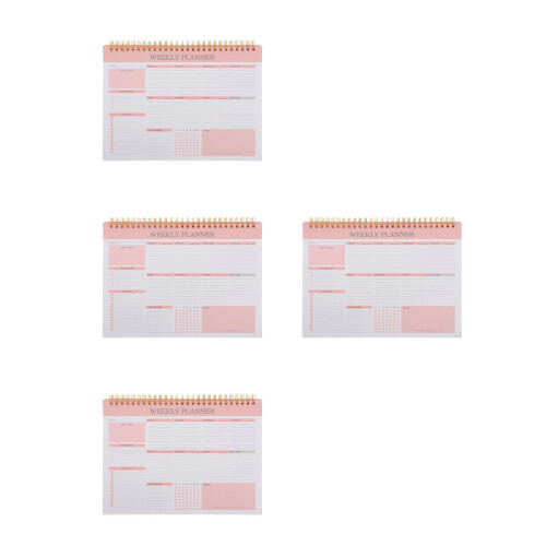 4St Roze Weekly Planner Met Draadbinding Voor Thuis En Werk 2
