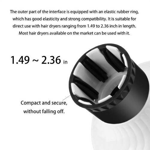 Difusor de cabelo universal HIBIBUD para secadores de cabelo, compatível com diâmetros de 1,50 a 2,36 polegadas, acessório para secador de cabelo. 2