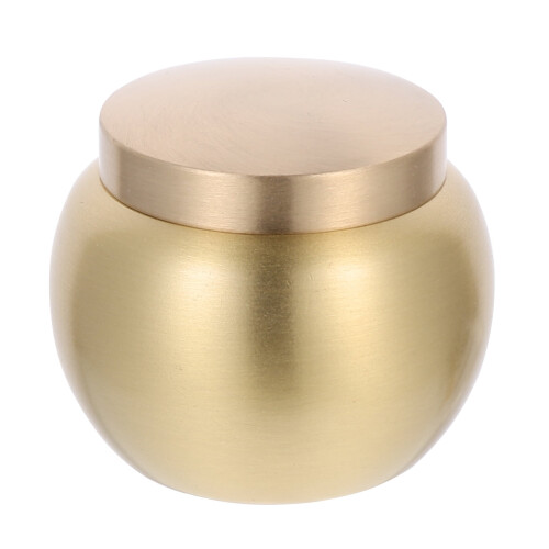 Weis Copper Round Mini Ashes Urn Simple Decorative Copper Ashes Storage Jar 1