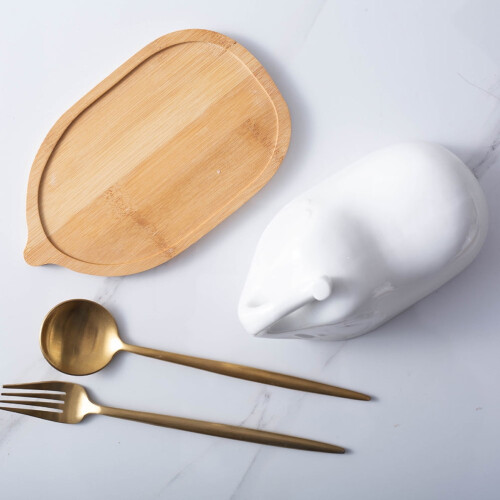 Elephant Shape Butter Dish with Lid Ceramic Assorted Color 1Pack Tableware 2