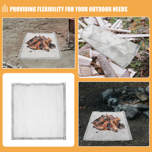 Fire Pit Grill Mesh Screen Camping Fire Pit Screen Mesh Pad Fireproof Mesh Screen Outside Fire Pit Mesh Fire Pit Mesh Pad 2