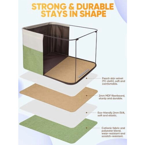 Fabric Storage Bin Green 15"x11"x9.5" 1 Pack 2