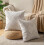 Μαξιλαροθήκες Boho 18x18, Σετ 2 τεμαχίων, Μπεζ & Ταμπά Γραμμή, Ουδέτερη Διακόσμηση για 2
