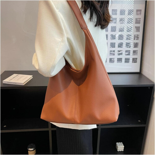Τσάντες Slouchy Hobo για γυναίκες Tote τσάντα Retro PU δέρμα χιαστί πορτοφόλι μαλακό ώμο 2
