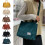 Bolsa de lona marrom feminina casual transversal com 3