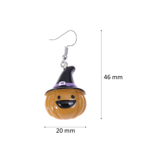 2Pair Multi Color Halloween Earrings Pumpkin Smile Face Ear Studs 2