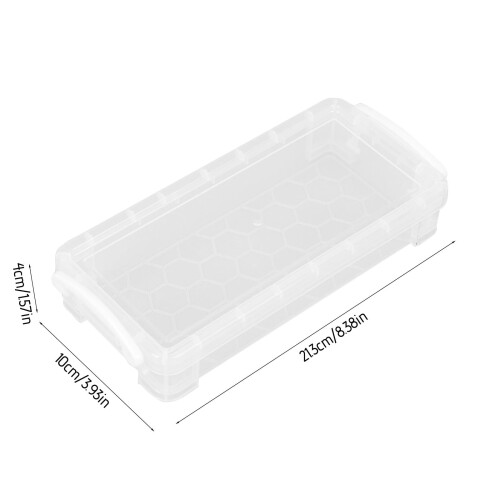 Large Capacity Clear Pencil Box (3.9x8.3x1.5"), Snap-Tight Lid, Stackable & Durable – Compatible with School/Office Use 2